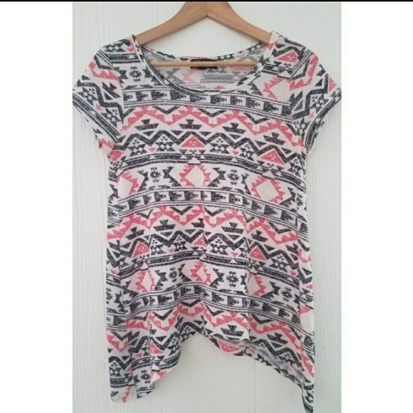 Knitted Tribal Aztec Boho Print Shirt Blou… - Picture 2 of 3